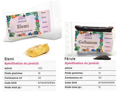 The 12 most commonly used 'grain' incense, 100% natural, to be burned on charcoal*, sold by weight according to instructions. All the main grain incense gathered in a few photos, perfect! Sold in 80g units or in full boxes of 200 to 500 grams!