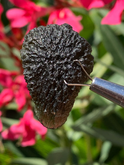 Moldavite/ Tectite verte authentique, de 33mm x 23 x 11 - 7,8 grammes. Le must en matière de pierre de la famille des météorites et tectites. Fascinant, envoutant, hypnotisant !