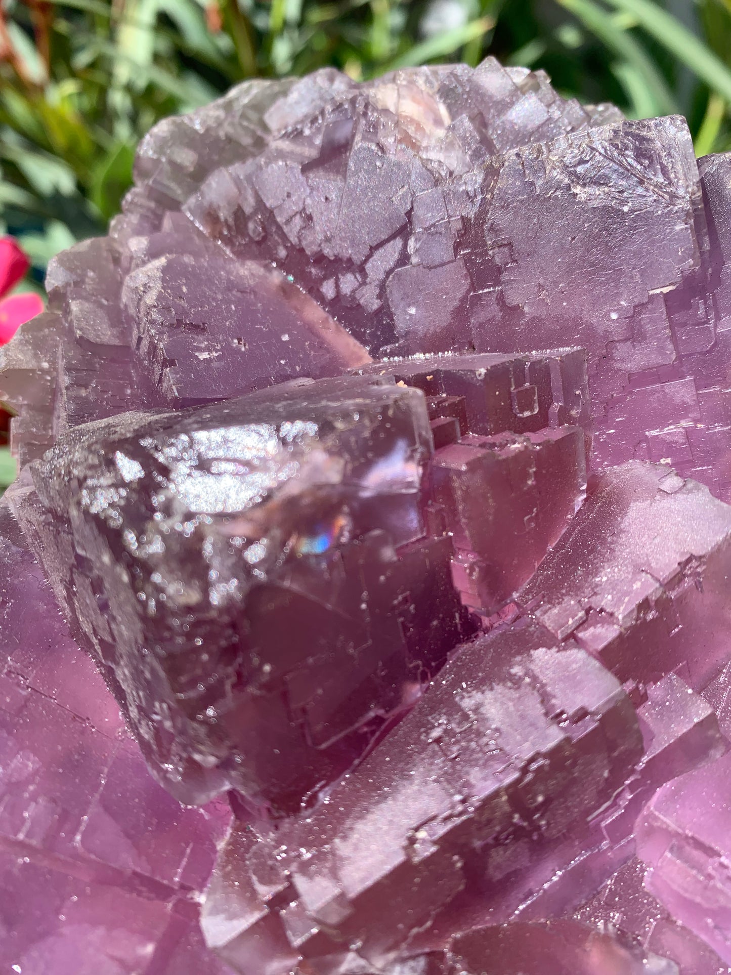 Fluorite violette, macle de gros cristaux de 15,5cm x 11,5 x 8,5 / 2240 grammes. Belle qualité, magnifique pièce !
