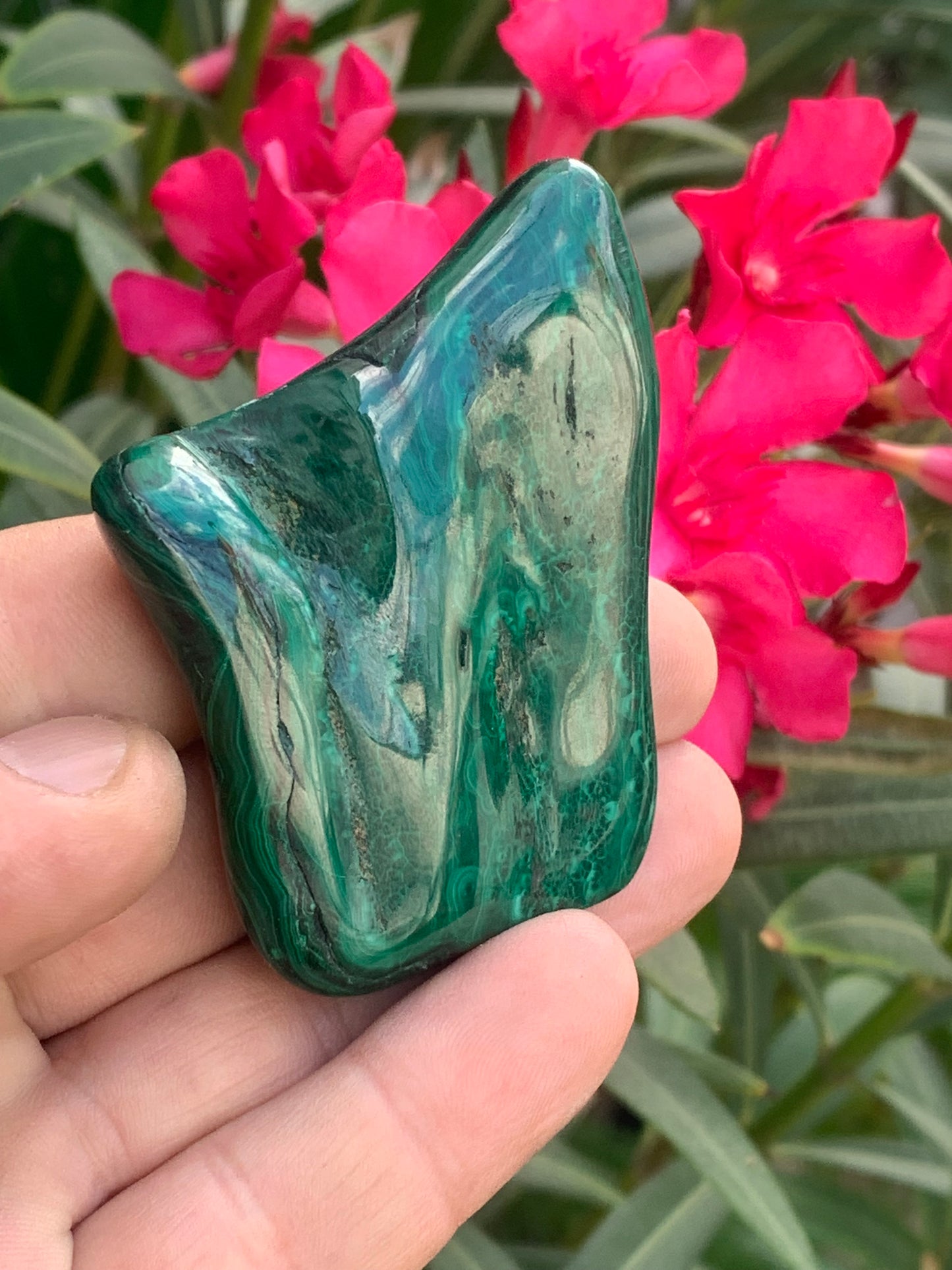 Malachite, spécimen de 62mm x 55 x 15 - 99,2 grammes . Parfait pour une collection, exposition, décoration !