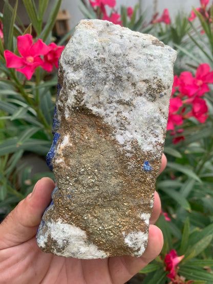 Lapis lazuli, spécimen brut de 140 x70 x58 mm - 1 166 grammes. Un bleu envoûtant et fascinant, pierre des pharaons !
