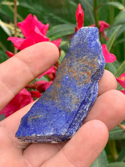 Lapis lazuli, tranche brute et natruelle de 77 x 40 x 15 mm - 58,3 grammes. Un bleu envoûtant et fascinant, pierre des pharaons !