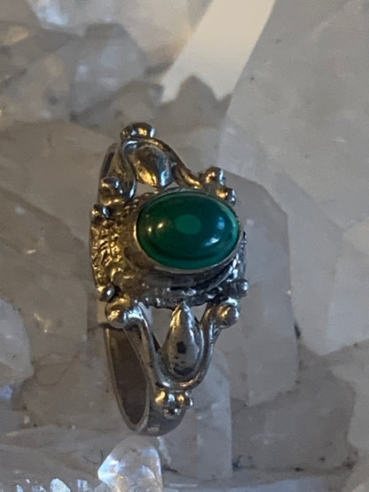 Bague en Malachite du Congo, en Argent 0.925. Superbe pierre singulière ! Taille 61 Fr.