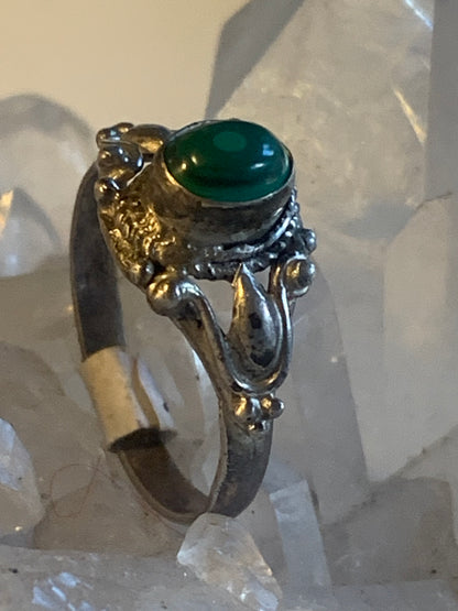 Bague en Malachite du Congo, en Argent 0.925. Superbe pierre singulière ! Taille 61 Fr.
