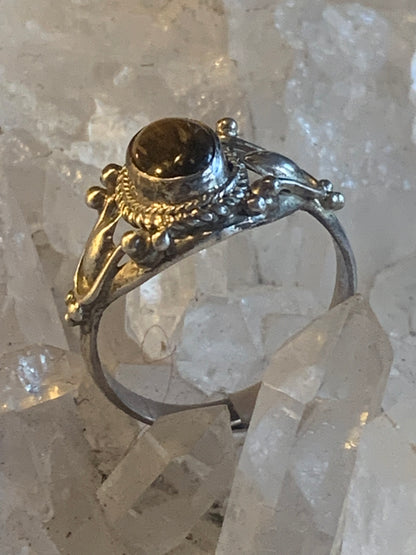 Bague en Œil de tigre, en Argent 0.925. Superbe pierre aux reflets irisés ! Taille 60 Fr.