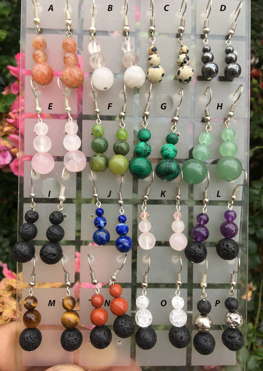 'Pearl Totem' collection earrings, Gem &amp; Zen concept, AA to AAA quality, mounted by "Gem &amp; Zen". Sold in Silver, Silver-tone brass or gold-tone finish + options for choice of mounts, perfect!