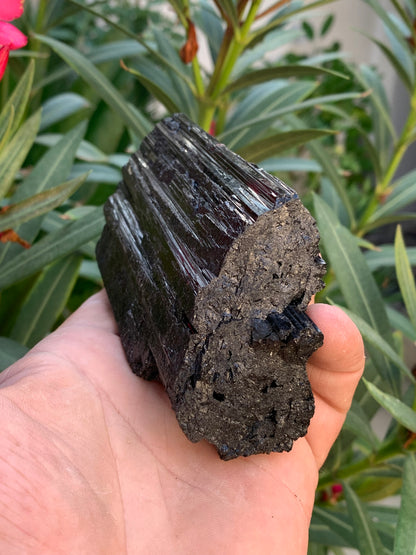 Black tourmaline, natural specimen measuring 137 x 64 x 40 mm - 568 grams. A very beautiful piece of good size! 