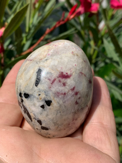 Rubellite Tourmaline, large round pebble measuring 60 x 50 x 45 mm - 179.2 grams. A very beautiful and unique piece! 