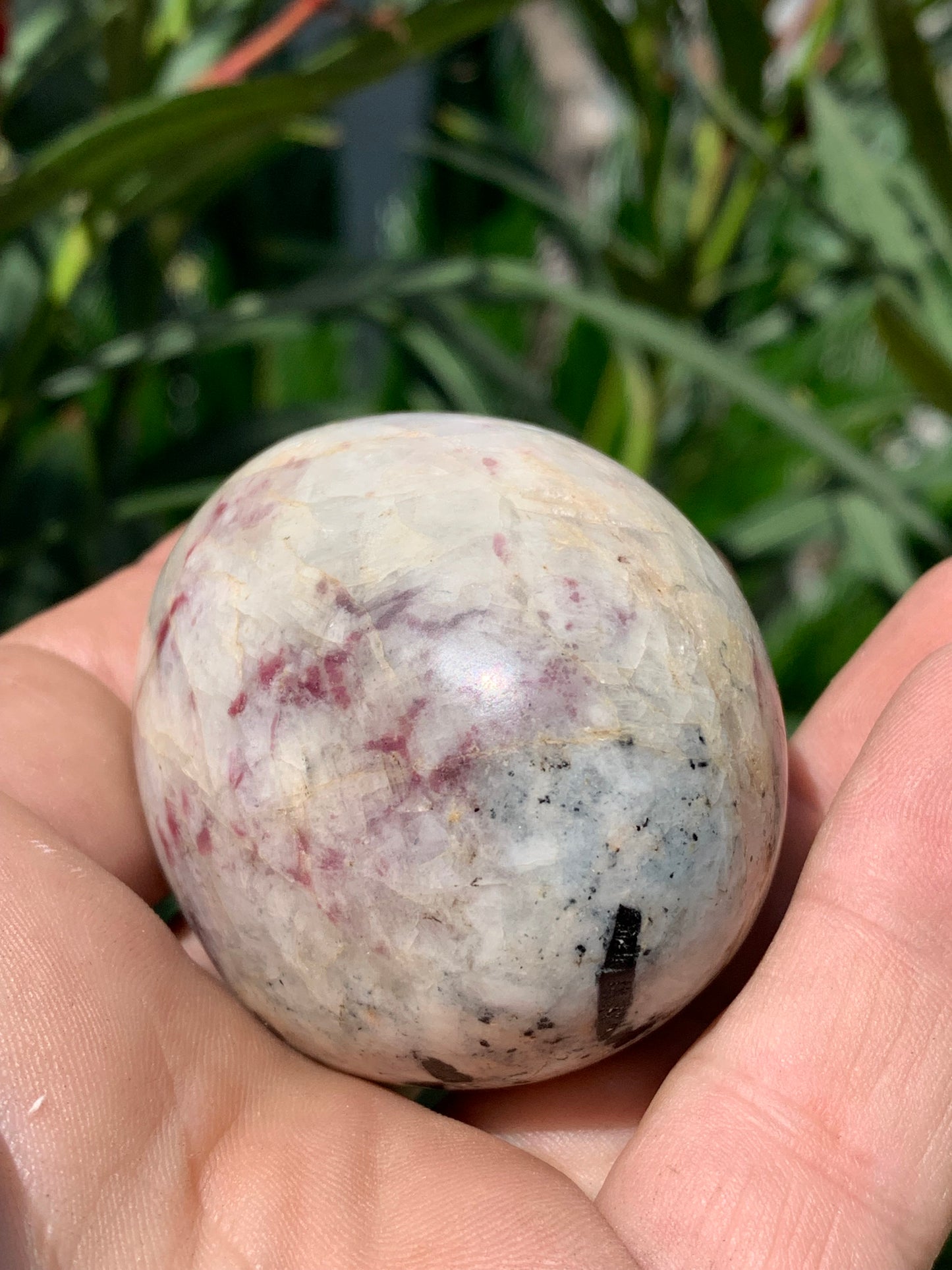 Rubellite Tourmaline, large round pebble measuring 60 x 50 x 45 mm - 179.2 grams. A very beautiful and unique piece! 