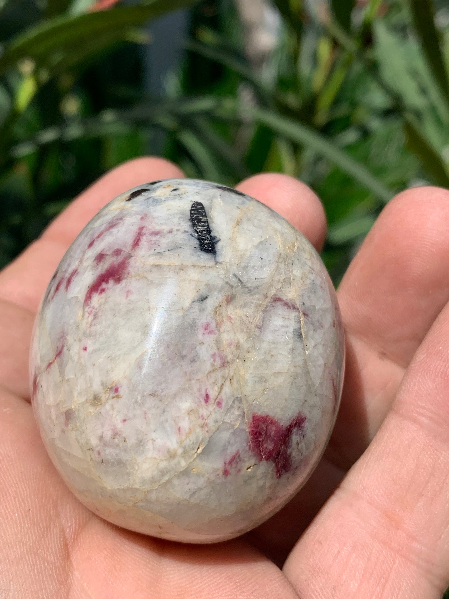 Rubellite Tourmaline, large round pebble measuring 60 x 50 x 45 mm - 179.2 grams. A very beautiful and unique piece! 