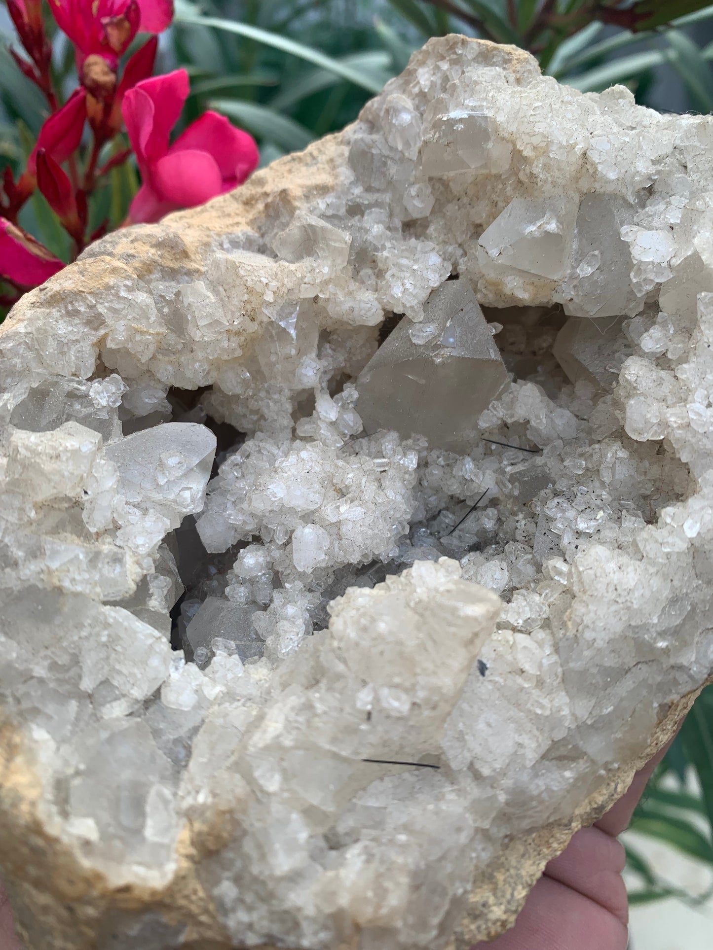 Apophyllite, superbe druse/ géode de 150 x 120 x 90 mm - 1 760 grammes. Magnifique pièce de minéralogie !