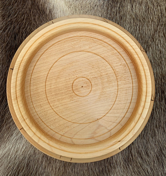 Grande assiette en bois avec ou sans gravure de Runes, 200 mm de diamètre x 30 de haut - 350 grammes. Fait main en France (19), très belle qualité, magnifique pièce !