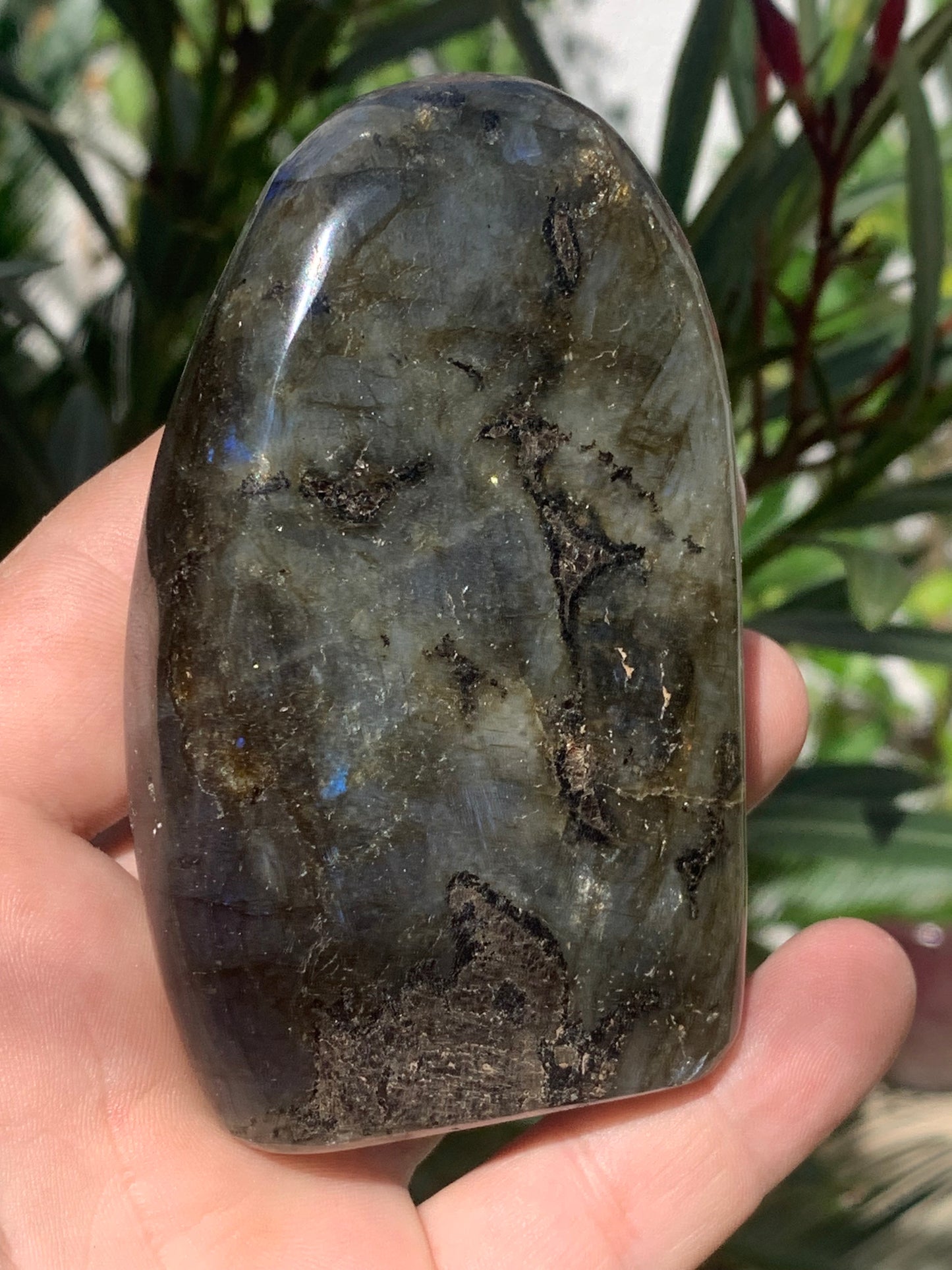 Labradorite, forme libre de qualité AAA, 95 x 60 x 30 mm - 424 grammes environ. Très belle qualité, parfait !