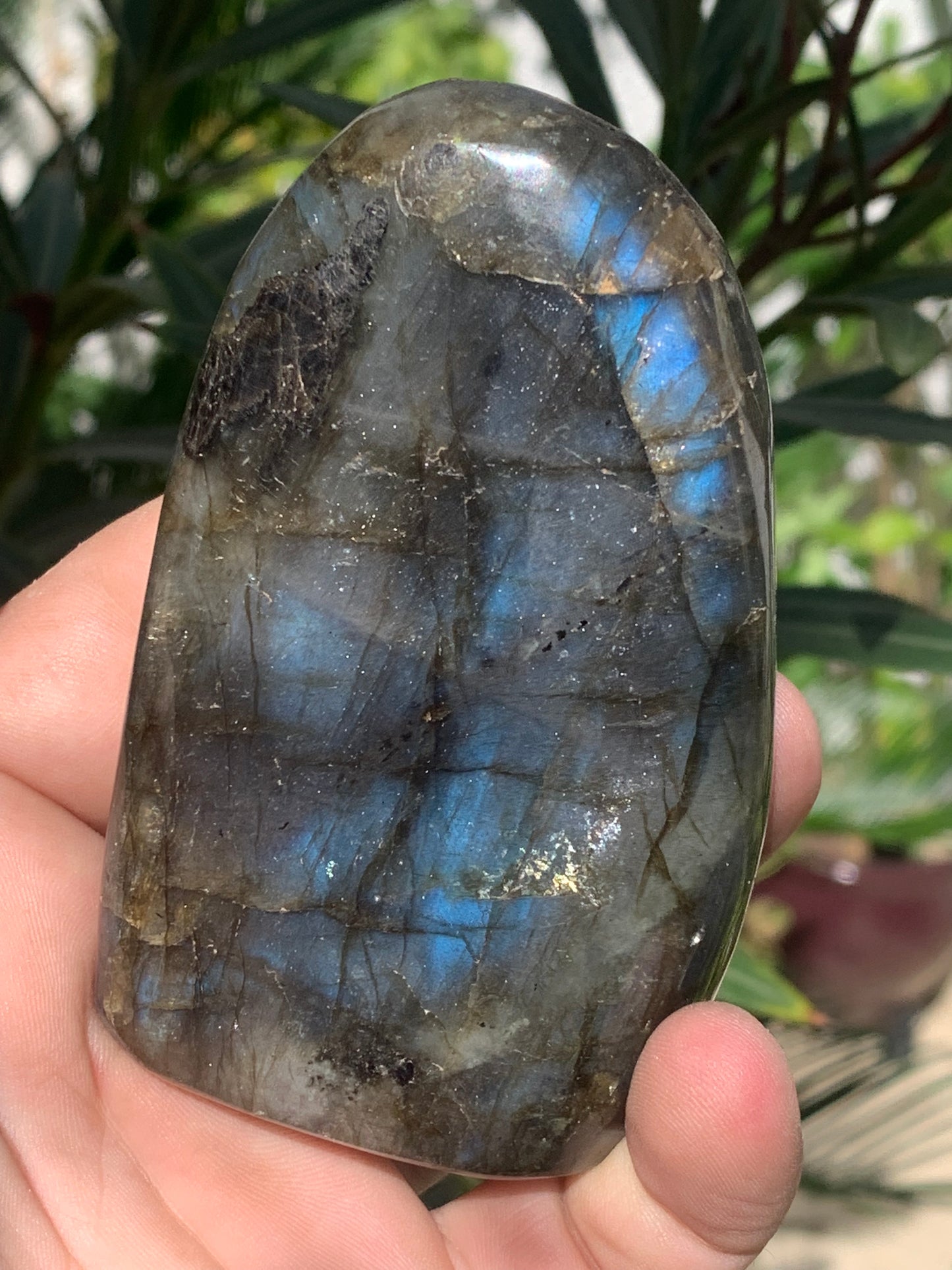 Labradorite, forme libre de qualité AAA, 95 x 60 x 30 mm - 424 grammes environ. Très belle qualité, parfait !