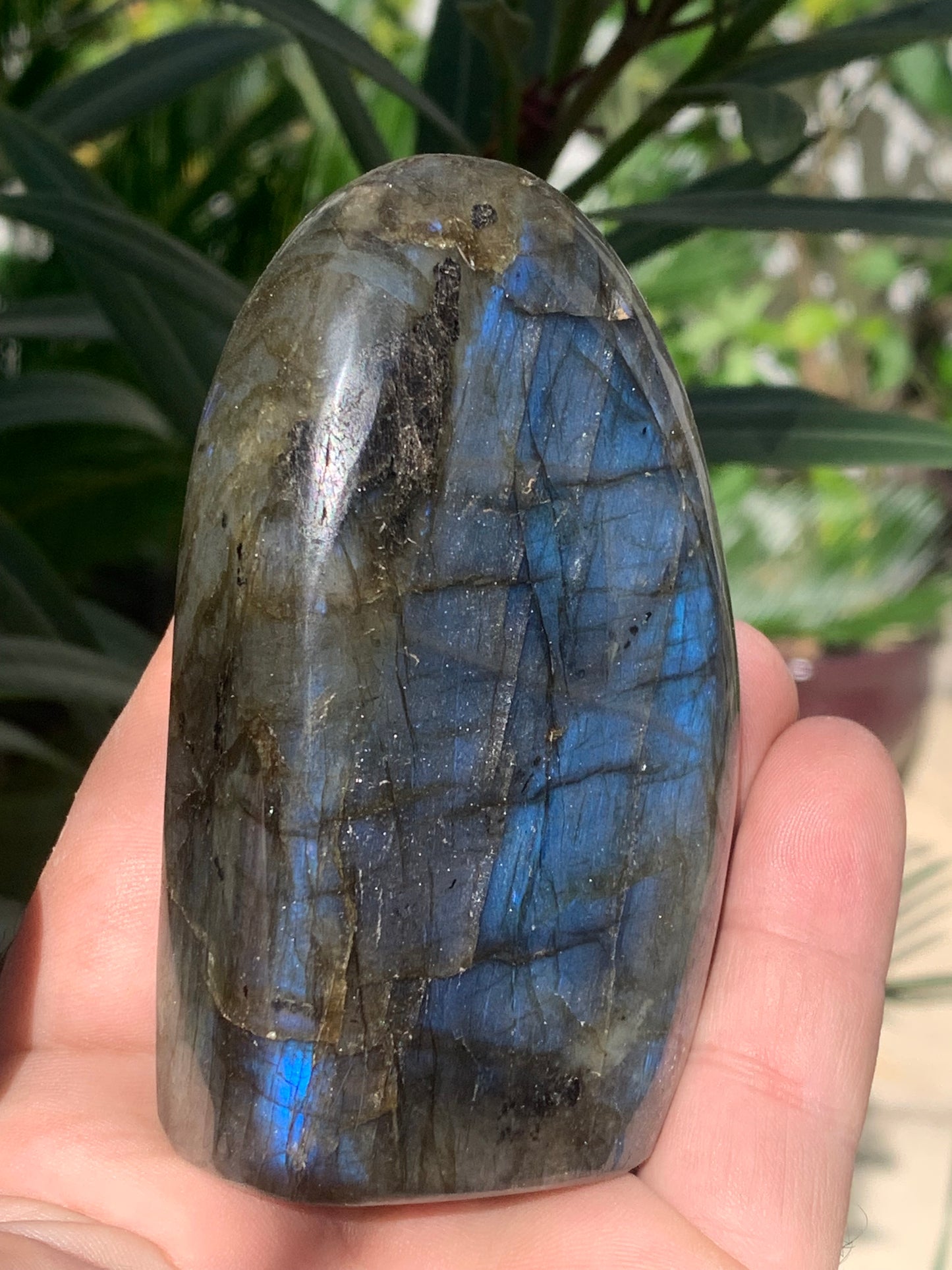 Labradorite, forme libre de qualité AAA, 95 x 60 x 30 mm - 424 grammes environ. Très belle qualité, parfait !