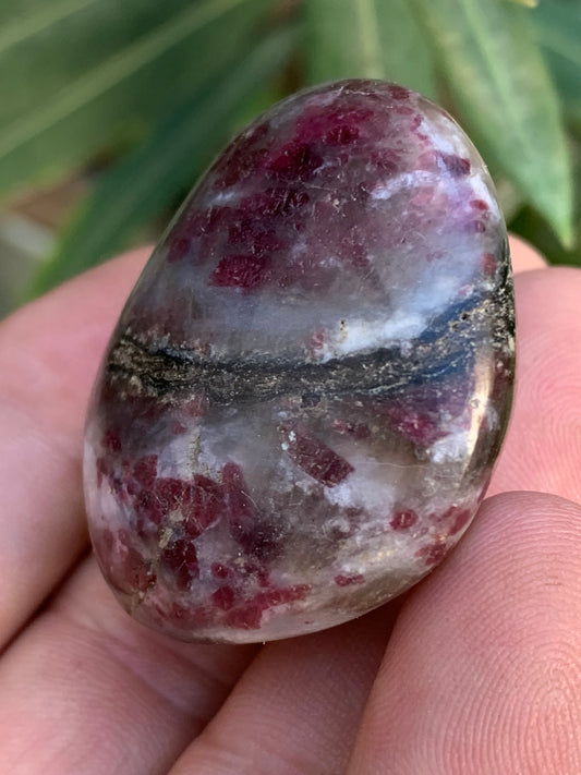 Tourmaline Rubellite, galet de 42 x 40 x 22mm - 50,5 grammes. Une très belle et unique pièce !