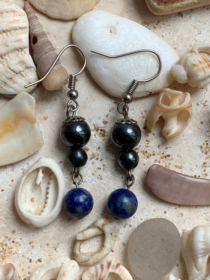 Boucles d'oreilles, collection '2 perles + 1 articulée', fait main par G & Z, en Argent, laiton argenté ou Plaqué Or (au choix), avec perles de qualité AA à AAA ! Choisissez vos perles et composez une paire à votre goût !
