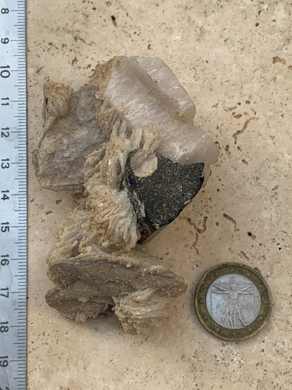 Black Tourmaline, natural specimen of 80 x 50 x 36 mm - 117 grams. A very beautiful tourmaline on Quartz and Muscovite! 