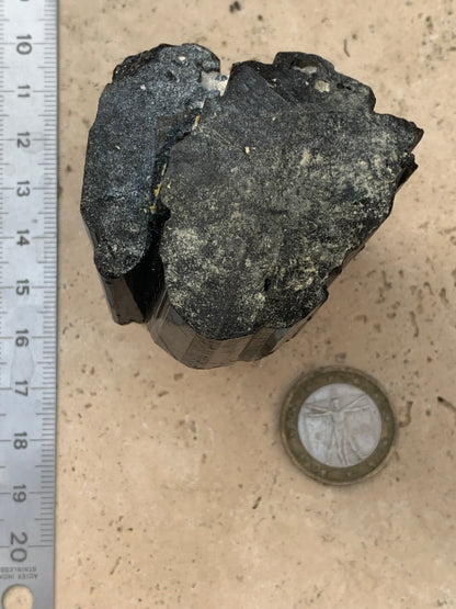 Black tourmaline, natural specimen measuring 65 x 52 x 50 mm - 246.2 grams. A very beautiful tourmaline block! 