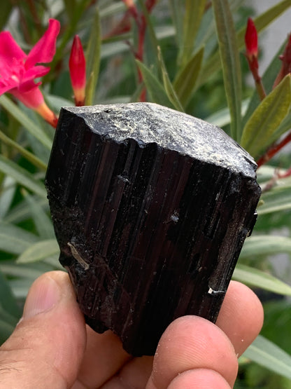 Black tourmaline, natural specimen measuring 65 x 52 x 50 mm - 246.2 grams. A very beautiful tourmaline block! 