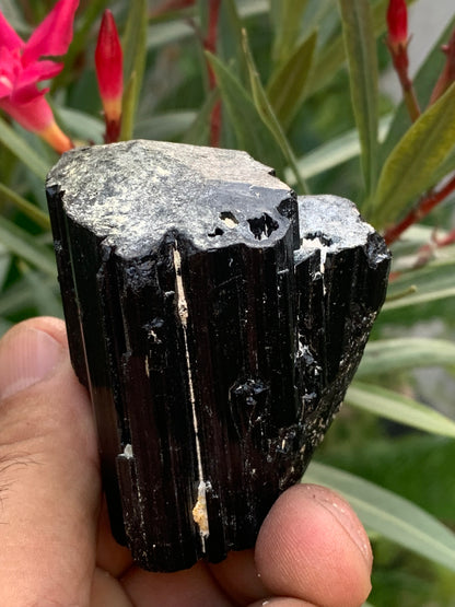 Black tourmaline, natural specimen measuring 65 x 52 x 50 mm - 246.2 grams. A very beautiful tourmaline block! 