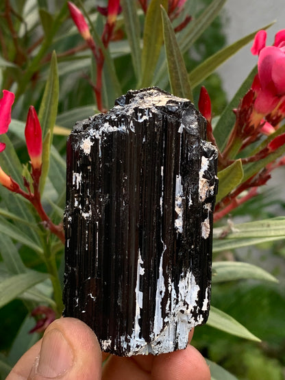 Black tourmaline, natural specimen measuring 65 x 49 x 45 mm - 248.2 grams. A very beautiful tourmaline block! 