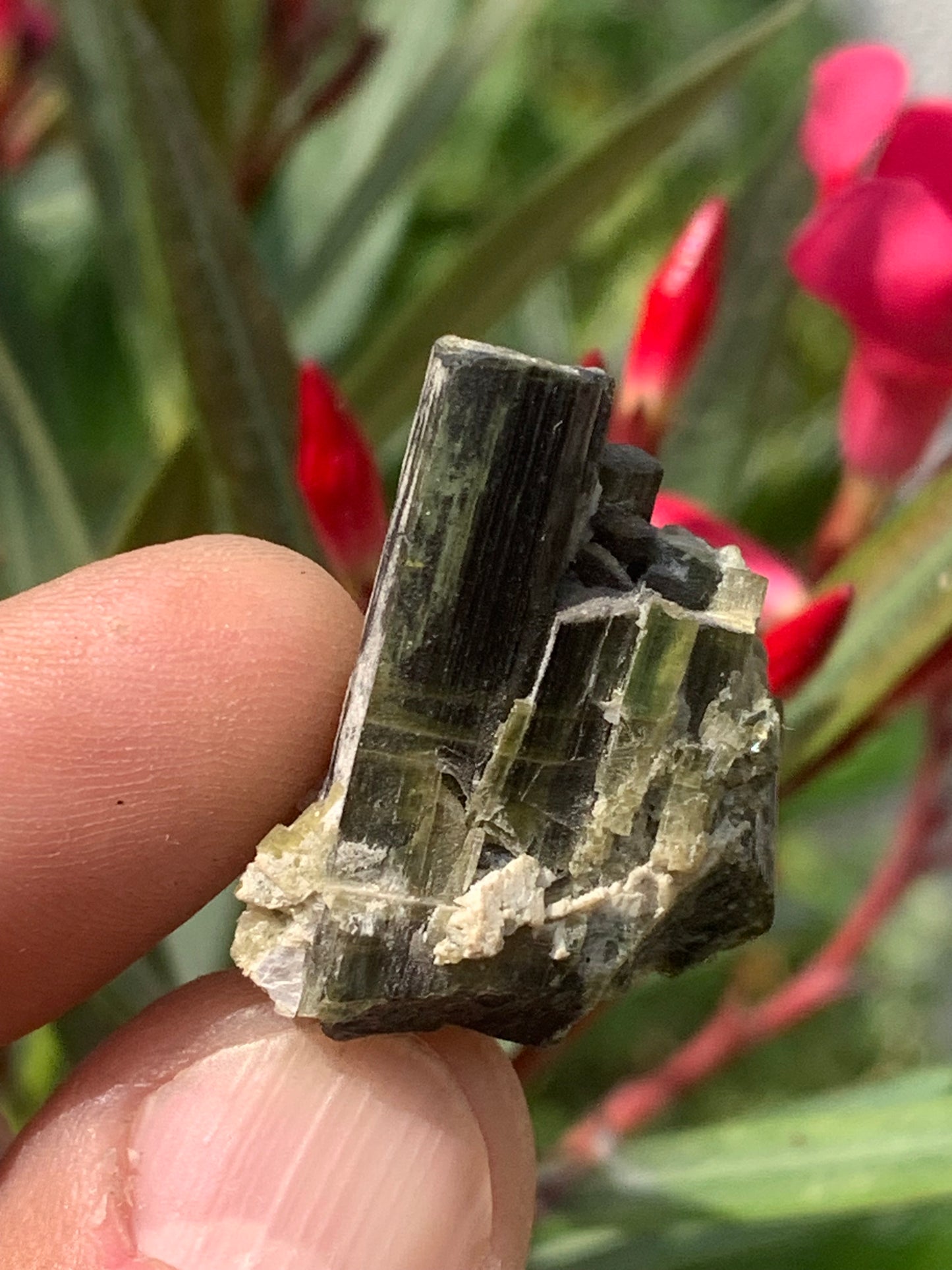 Tourmaline verte/ Verdélite, macle de cristaux naturels de 30 x 30 x 20 mm - 15,9 grammes. Magnifique petite pièce !