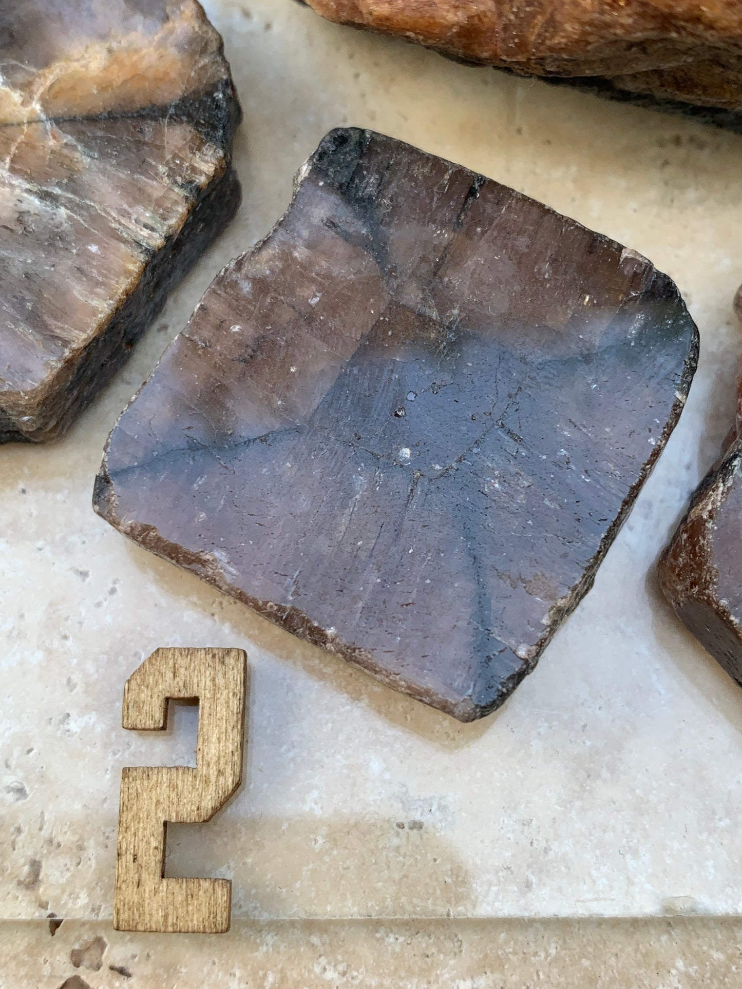 Andalousite/ Chiastolite, 5 pièces au choix dont 4 sciés avec une croix naturelle ! Protection, ancrage, transmutation, harmonie et plus encore !