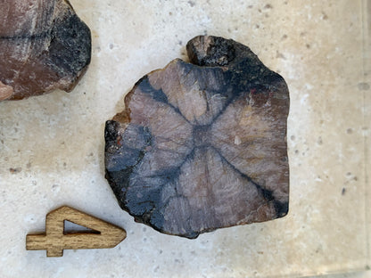 Andalousite/ Chiastolite, 5 pièces au choix dont 4 sciés avec une croix naturelle ! Protection, ancrage, transmutation, harmonie et plus encore !
