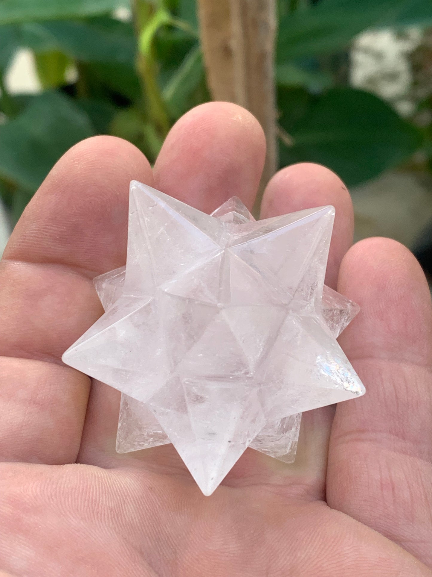 Étoile de Sirius (12 branches) en cristal de roche (quartz). Ø 55mm de diamètre- 72 grammes !