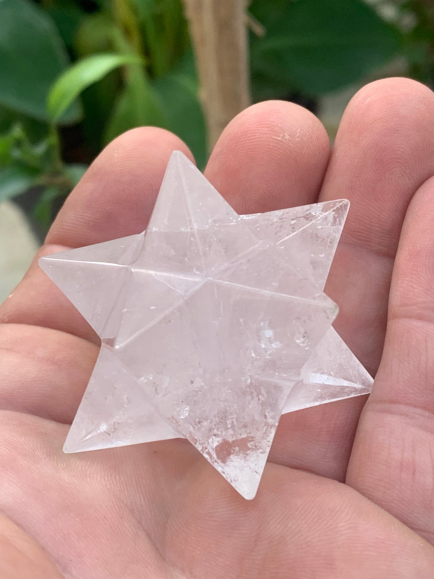Étoile de Sirius (12 branches) en cristal de roche (quartz). Ø 55mm de diamètre- 72 grammes !