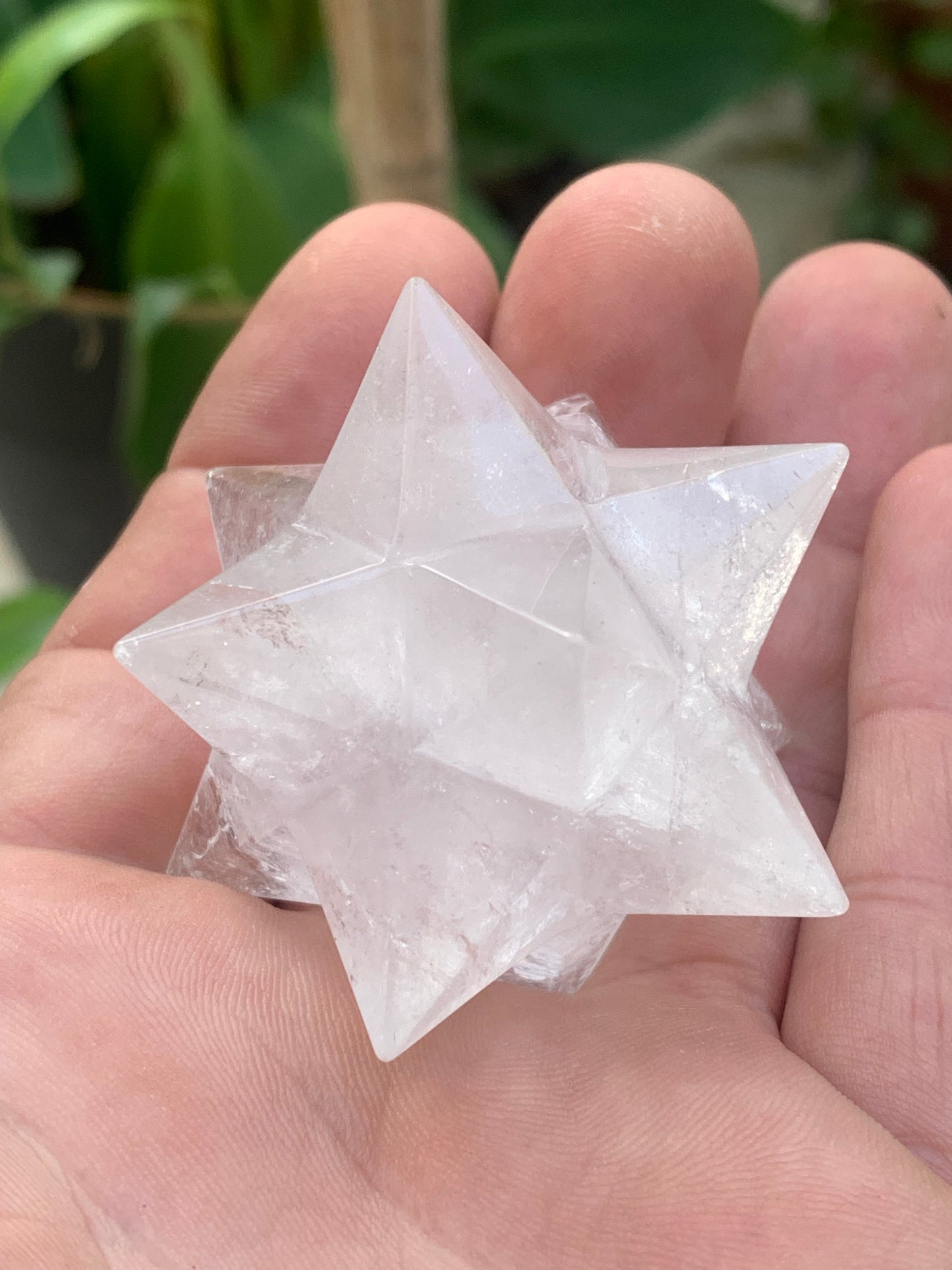 Étoile de Sirius (12 branches) en cristal de roche (quartz). Ø 55mm de diamètre- 72 grammes !