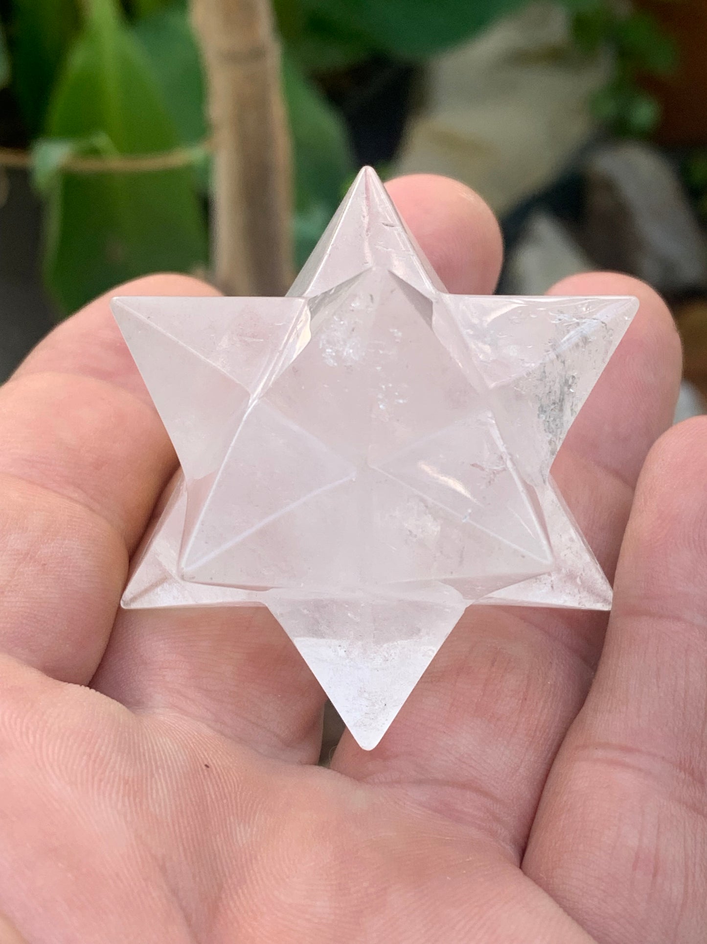 Étoile de Sirius (12 branches) en cristal de roche (quartz). Ø 55mm de diamètre- 72 grammes !