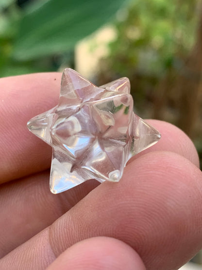 Étoile de Sirius (12 branches) en cristal de roche (quartz). Ø 25mm de diamètre - 8,10 grammes !