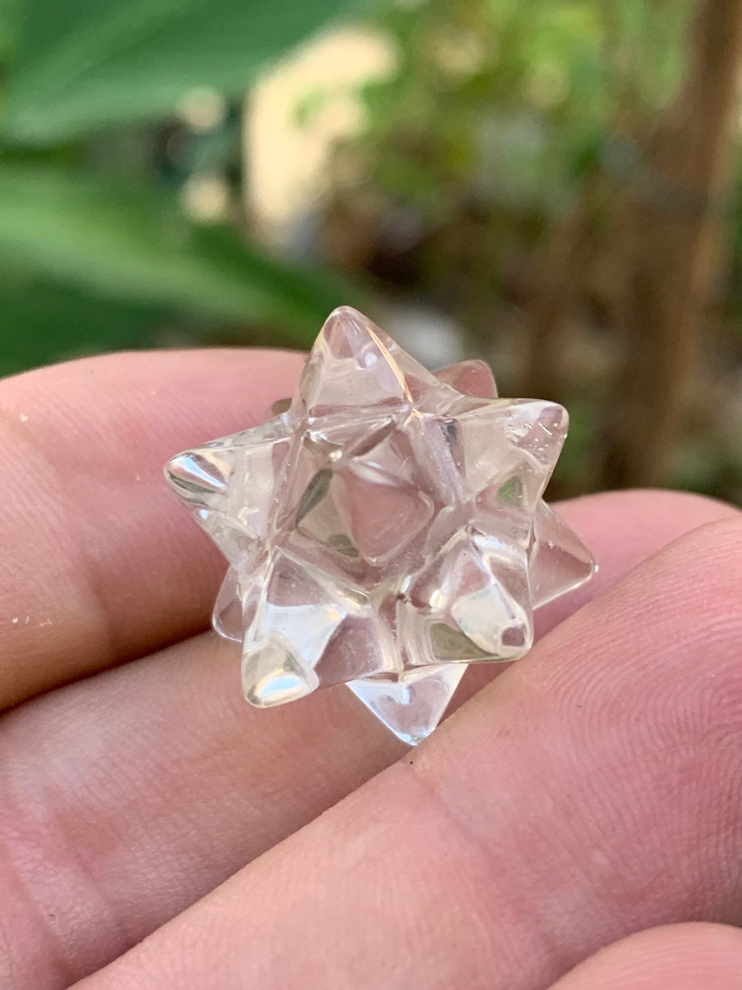 Étoile de Sirius (12 branches) en cristal de roche (quartz). Ø 25mm de diamètre - 8,10 grammes !