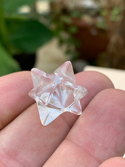 Mercaba/ Mercabah/ Merkabah (étoile à 8 branches), en Cristal de roche (quartz). De 15x15x15mm - 5 grammes. Qualité A à AAA !