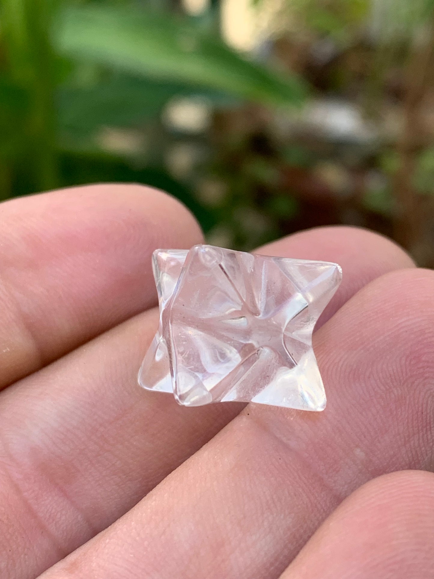 Mercaba/ Mercabah/ Merkabah (étoile à 8 branches), en Cristal de roche (quartz). De 15x15x15mm - 5 grammes. Qualité A à AAA !