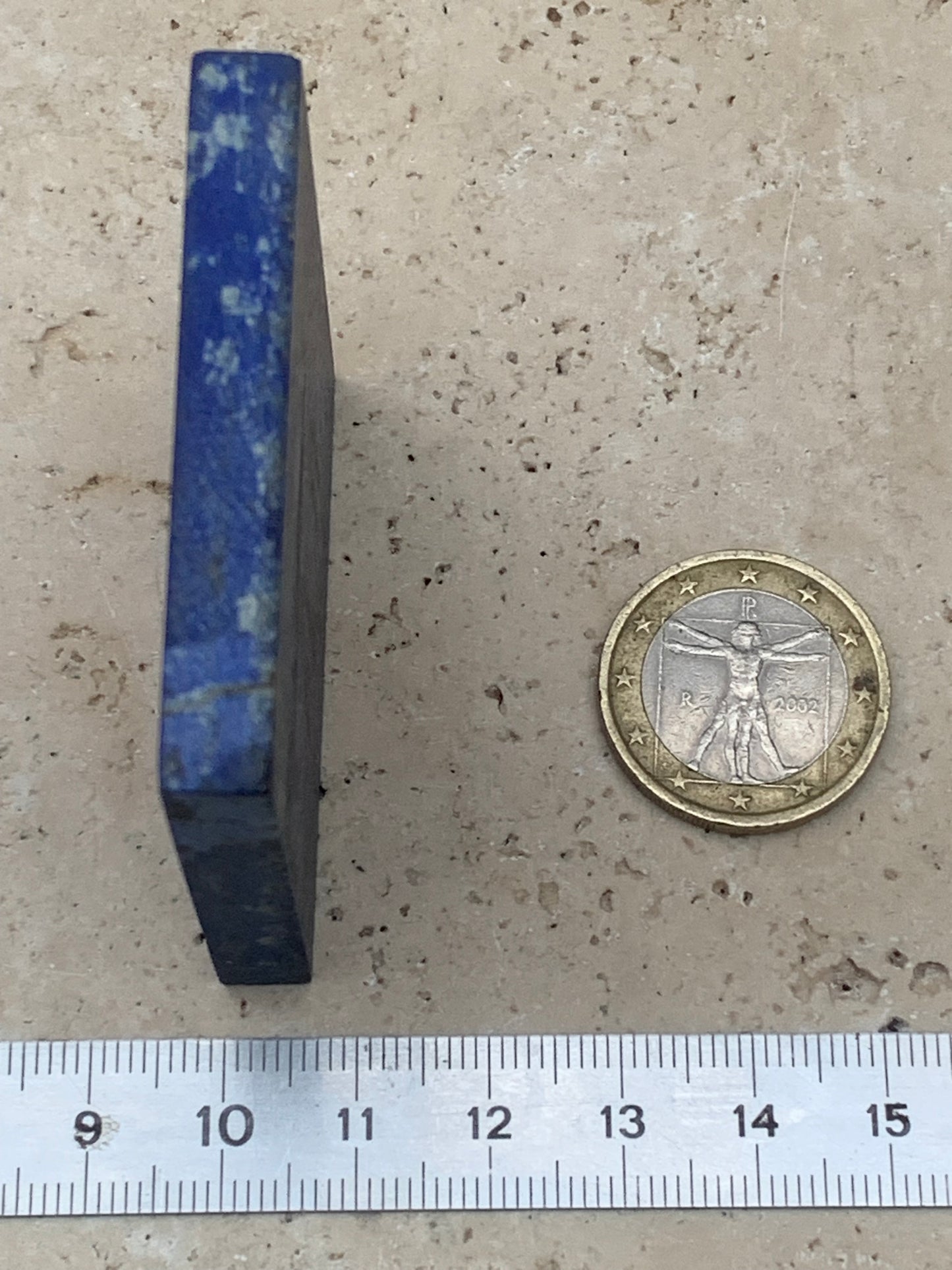 Lapis lazuli, échantillon de dalle de 5x5x1 cm -56 grammes. Qualité AA, un bleu envoûtant et fascinant, la pierre des pharaons !