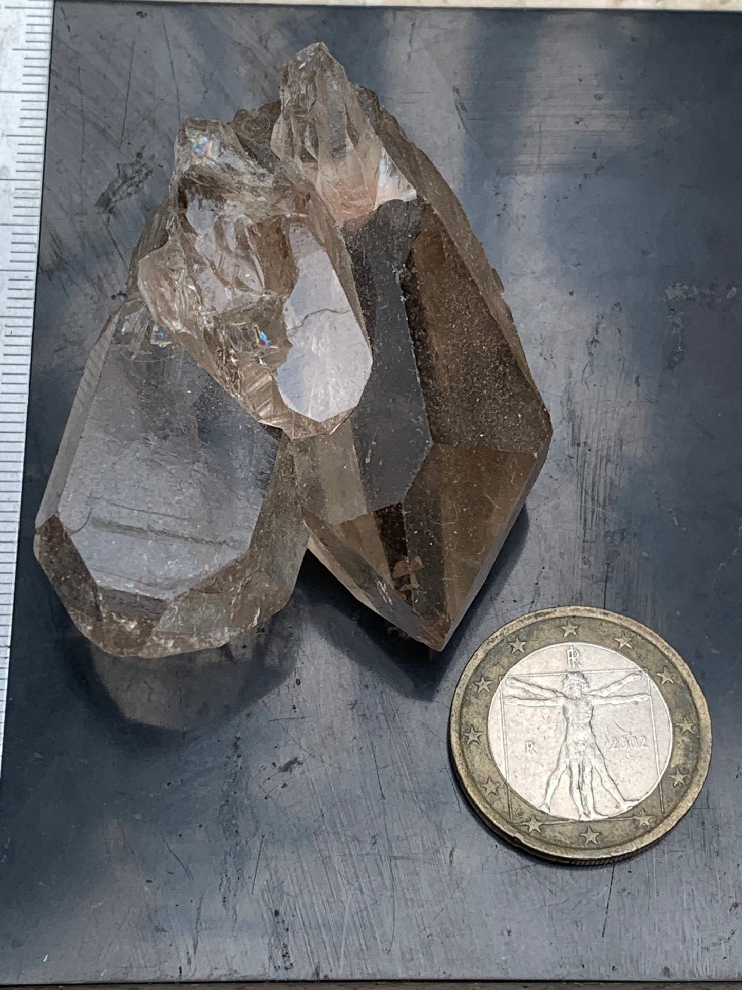 Cristal de roche fumé/ Quartz fumé, pointe naturelle de 60x45x25 mm - 59,2 gr., très belle qualité, très belle pureté !