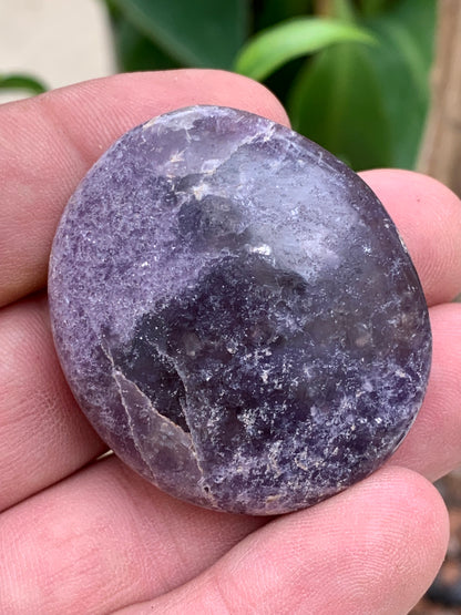 Lépidolite (Mica violet) - Galet de 46mm x 40 x 17 - de 45,2 grammes, superbe pièce !
