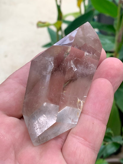 Cristal de roche fumé/ Quartz fumé, pointe bi-déterminée naturelle de 83x43x33 mm - 148,8 gr., très belle qualité, très belle pureté !