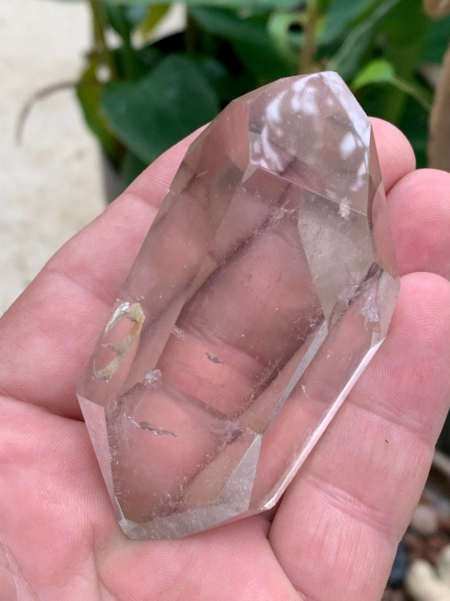 Cristal de roche fumé/ Quartz fumé, pointe bi-déterminée naturelle de 83x43x33 mm - 148,8 gr., très belle qualité, très belle pureté !