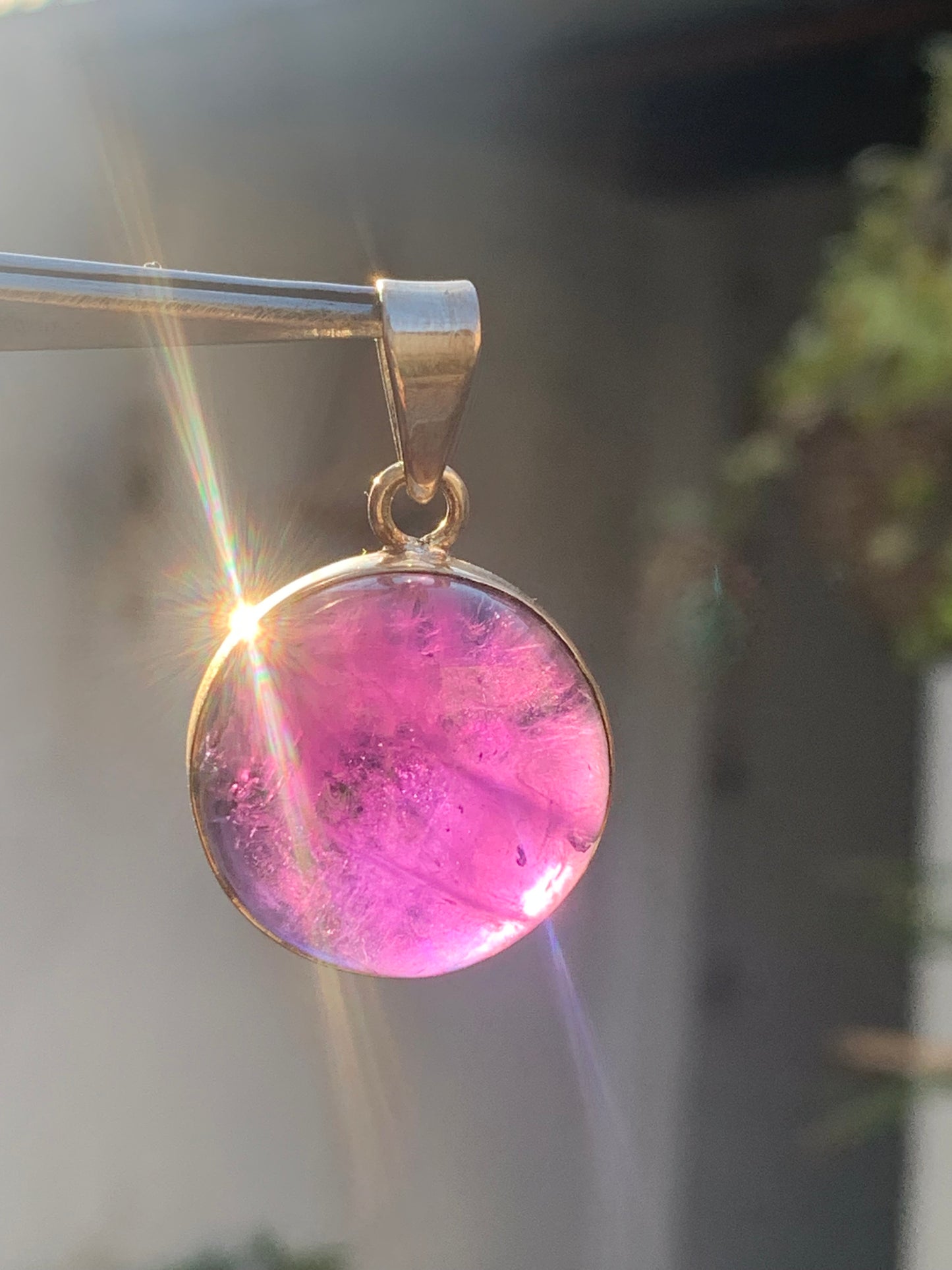 Amethyst, Silver pendant, 34 mm high x 22 mm wide x 10 mm thick. Sold with a free adjustable black cord!