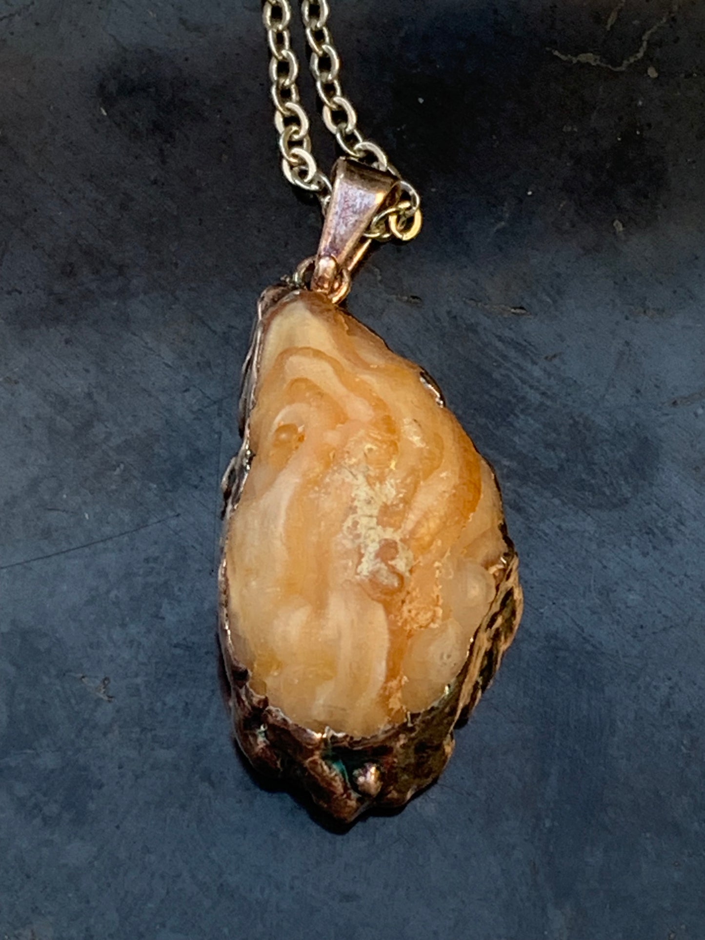 Amethyst and Agate, 'mini-geode' pendant called 'geodinhos', 42mm high x 18 x 14. Sold with free adjustable black cord!