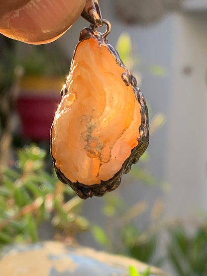 Amethyst and Agate, 'mini-geode' pendant called 'geodinhos', 42mm high x 18 x 14. Sold with free adjustable black cord!
