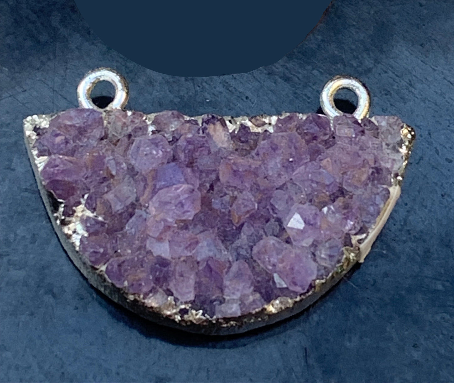 Amethyst, double-ended pendant, 20mm high x 30mm wide x 9mm thick. Sold alone or with a chain!