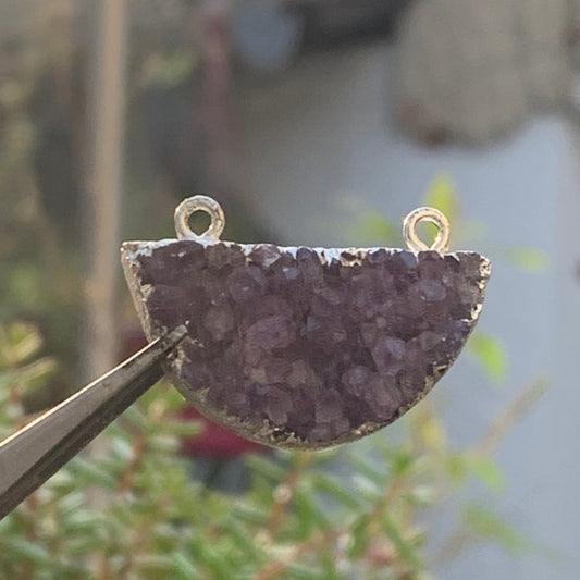 Amethyst, double-ended pendant, 20mm high x 30mm wide x 9mm thick. Sold alone or with a chain!