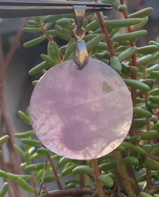 Amethyst, pendant measuring 40mm high x 30mm wide x 8mm thick. Sold with a free adjustable black cord!