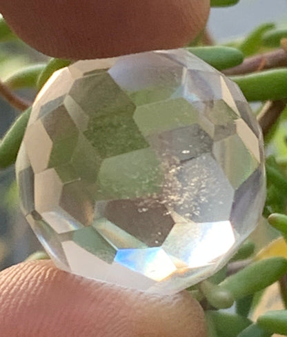 Cristal Vogel en cristal de roche de 48 facettes ! Ø 20 mm de diamètre !
