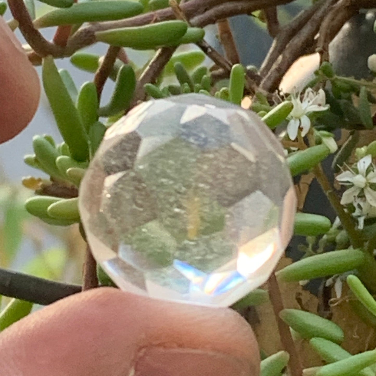 Cristal Vogel en cristal de roche de 48 facettes ! Ø 20 mm de diamètre !